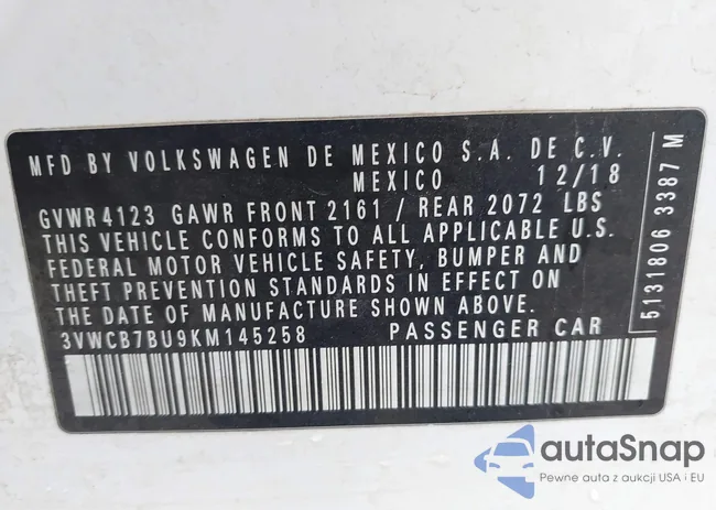 3VWCB7BU9KM145258: 44193153