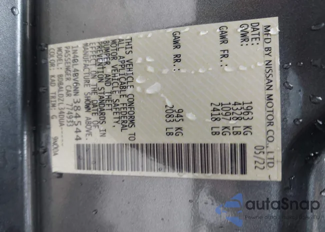 1N4BL4BV6NN384544: 44193239