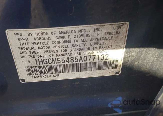 1HGCM55485A077132: 44193261