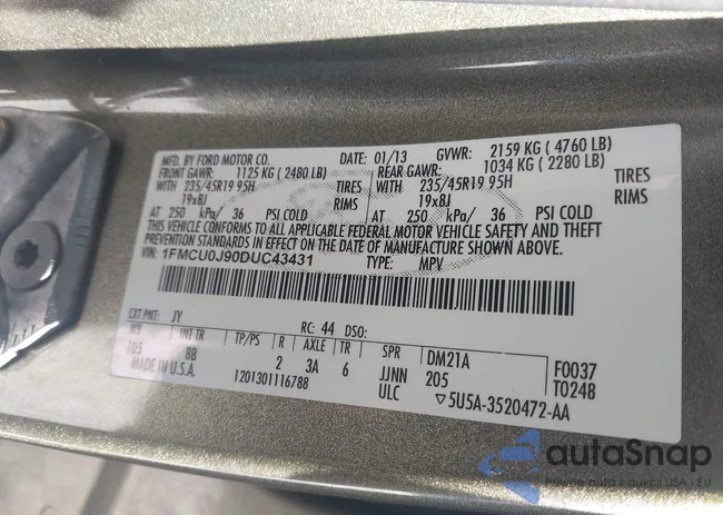 1FMCU0J90DUC43431: 44193346