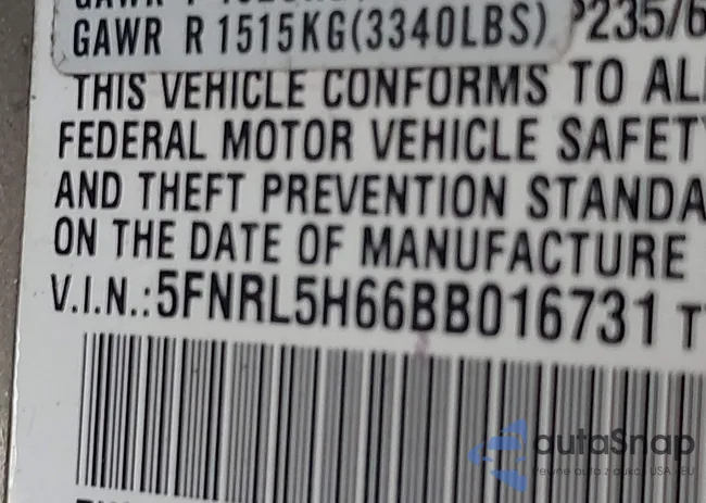 5FNRL5H66BB016731: 44193347