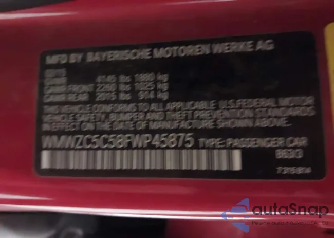 WMWZC5C58FWP45875: 44193355