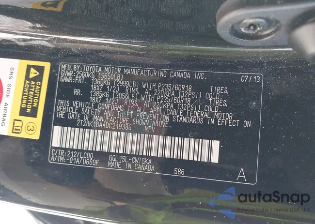 2T2BK1BA4DC219386: 44193362