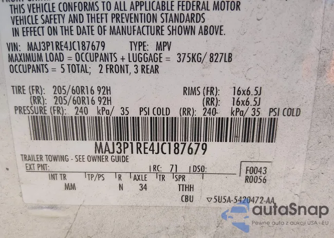 MAJ3P1RE4JC187679: 44193387