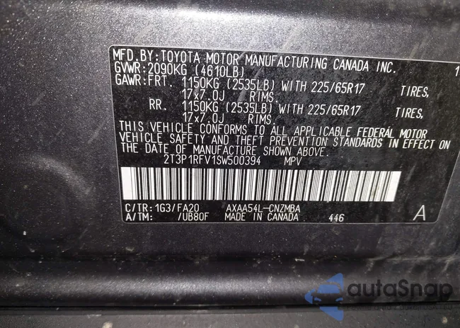 2T3P1RFV1SW500394: 44194409