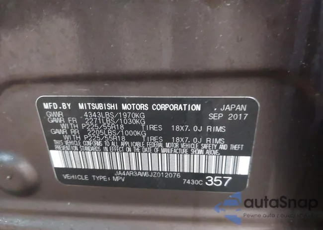 JA4AR3AW6JZ012076: 44194424