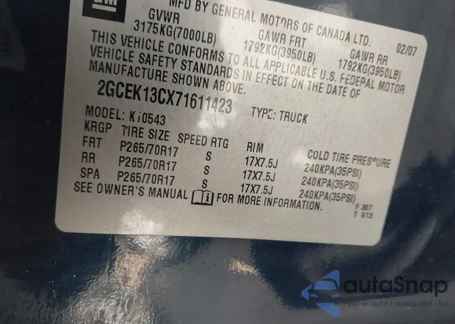 2GCEK13CX71611423: 44194460