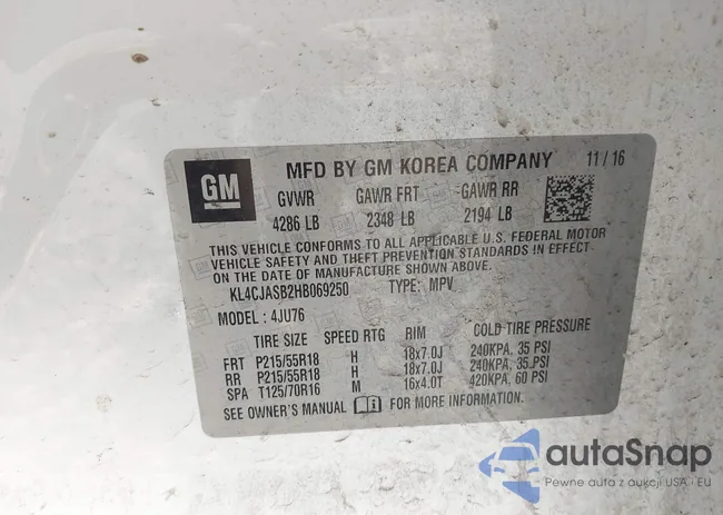 KL4CJASB2HB069250: 44194479