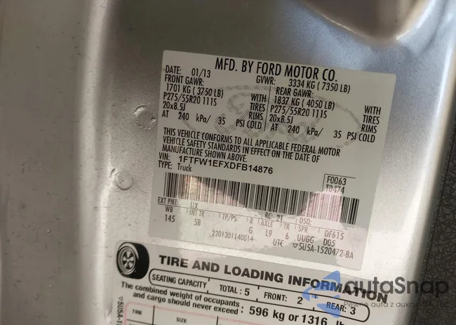 1FTFW1EFXDFB14876: 44194566