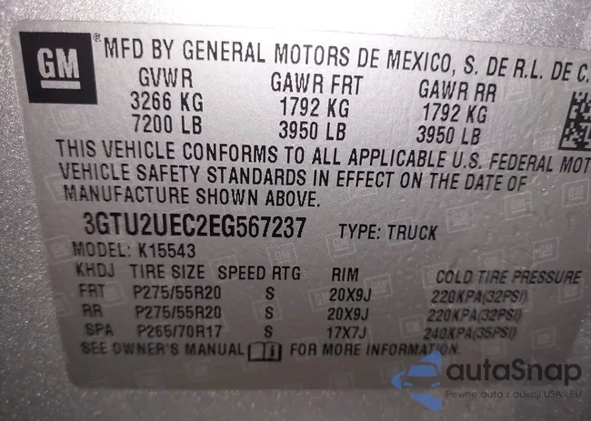 3GTU2UEC2EG567237: 44194600