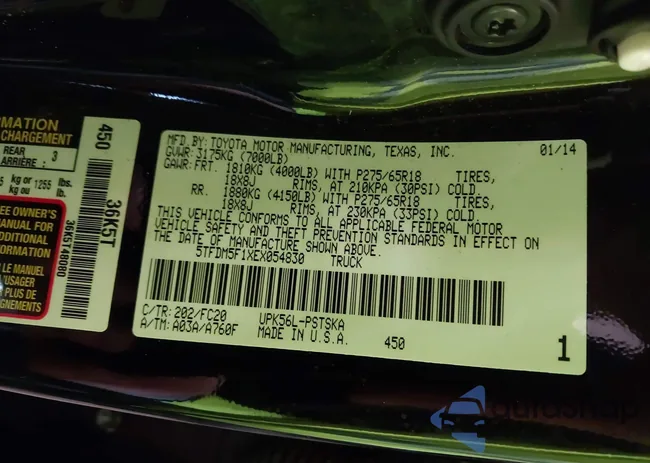 5TFDM5F1XEX054830: 44194704