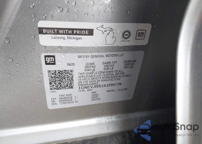 1GNEVJRS1SJ295776: 44194721