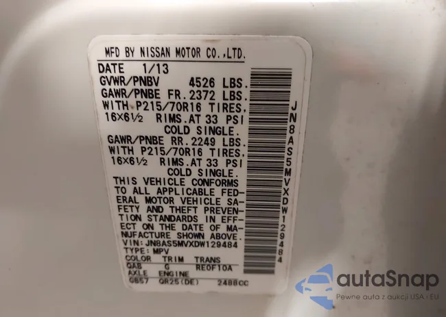 JN8AS5MVXDW129484: 44194769