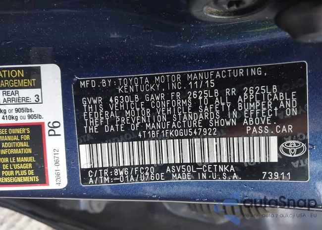 4T1BF1FK0GU547922: 44194794