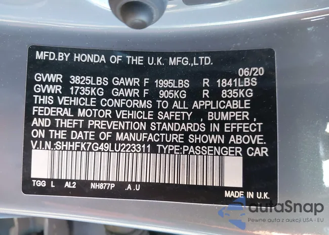 SHHFK7G49LU223311: 44194845