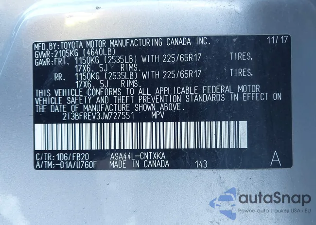 2T3BFREV3JW727551: 44194094