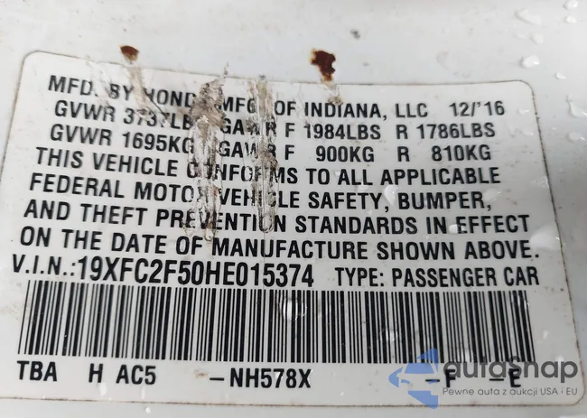 19XFC2F50HE015374: 44194095