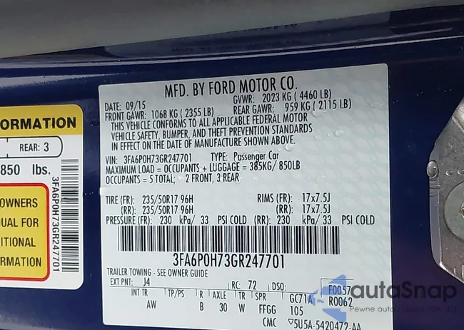 3FA6P0H73GR247701: 44194306