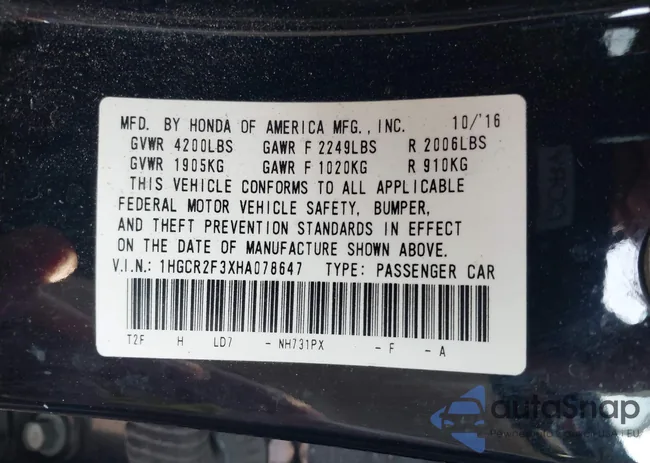 1HGCR2F3XHA078647: 44194320