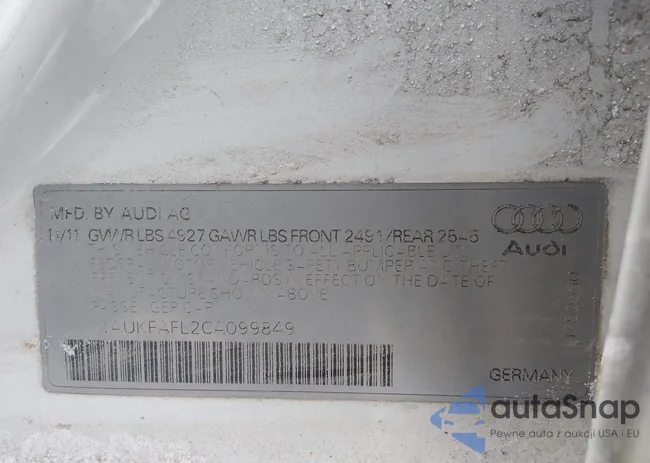 WAUKFAFL2CA099849: 44194393