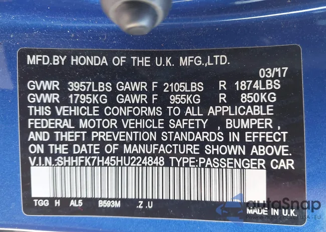 SHHFK7H45HU224848: 44195410