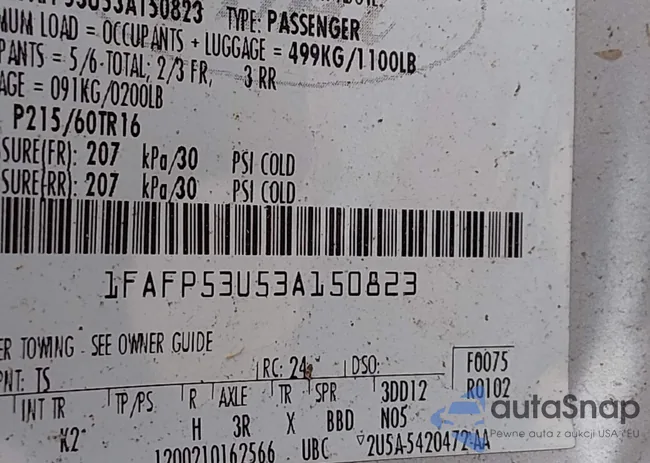 1FAFP53U53A150823: 44195500