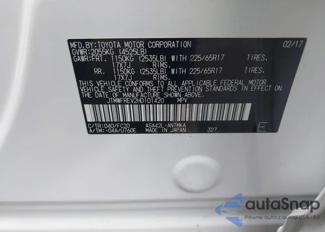 JTMWFREV2HD101420: 44195512