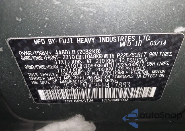 JF2SJADC3FH417883: 44195541