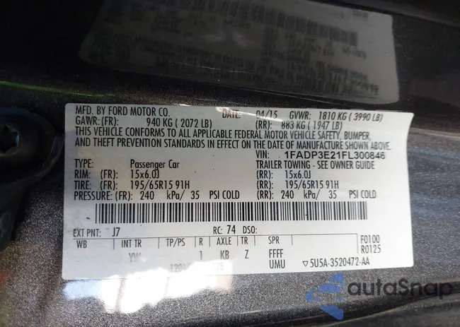 1FADP3E21FL300846: 44195598