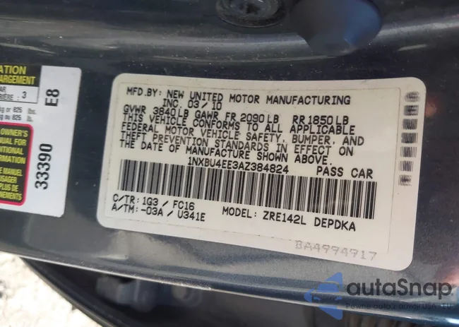 1NXBU4EE3AZ384824: 44195641