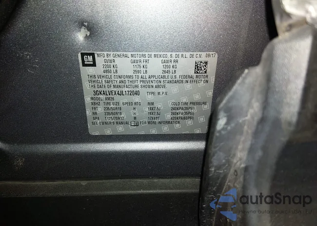 3GKALVEX4JL172040: 44195725