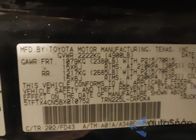 5TFTX4CN5BX010752: 44195809