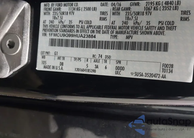 1FMCU9G99HUA23884: 44195828