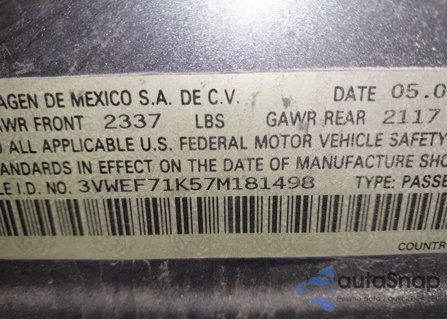 3VWEF71K57M181498: 44195895