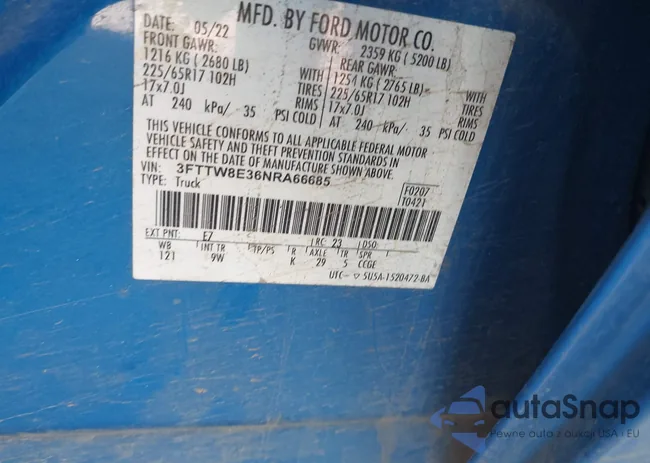 3FTTW8E36NRA66685: 44195971