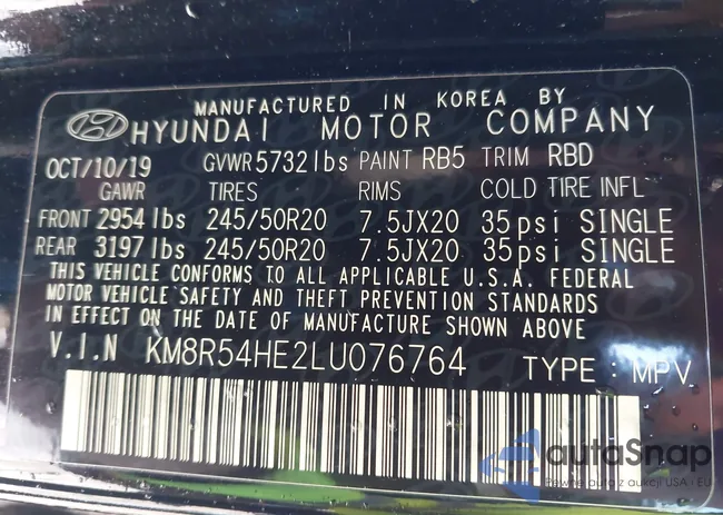 KM8R54HE2LU076764: 44195995