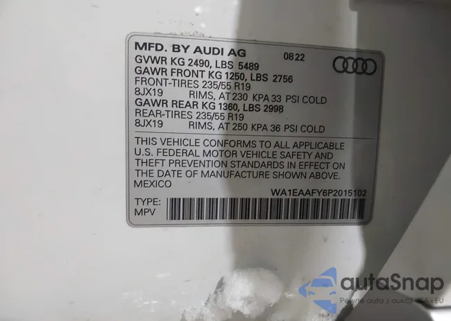 WA1EAAFY6P2015102: 44195996