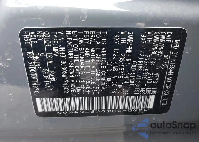 JN8BT3CB0SW174802: 44195125