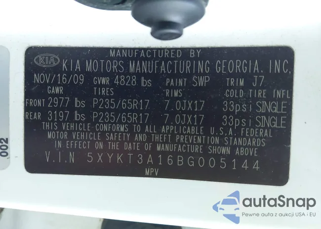 5XYKT3A16BG005144: 44195130