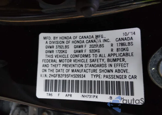 2HGFB2F95FH509934: 44195233