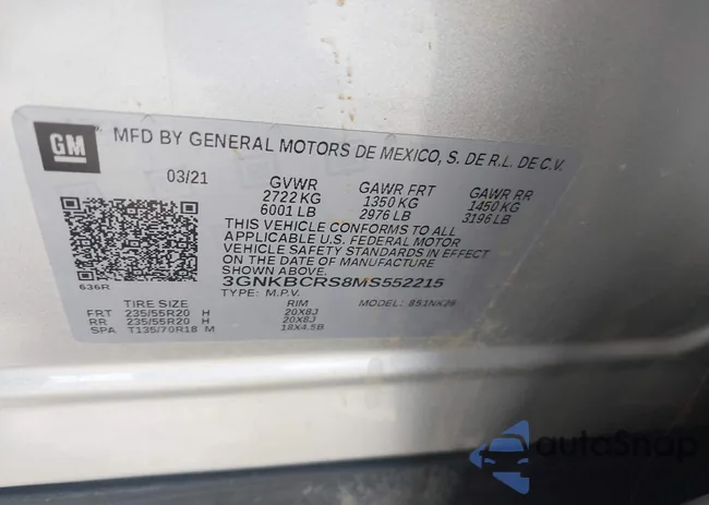 3GNKBCRS8MS552215: 44196423