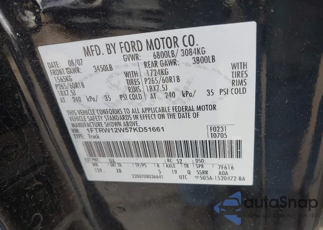 1FTRW12W57KD51661: 44196443