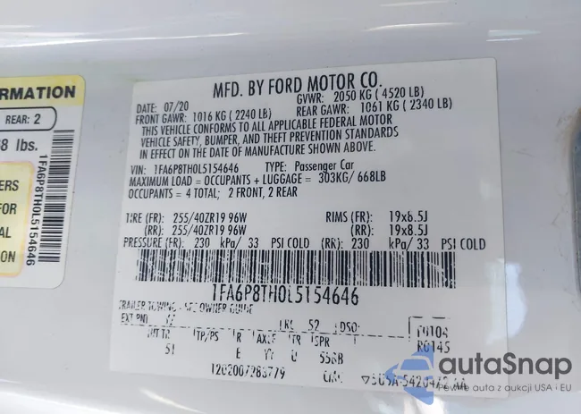 1FA6P8TH0L5154646: 44196459