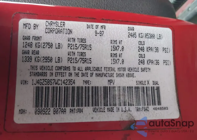 1J4GZ58S7WC142354: 44196600