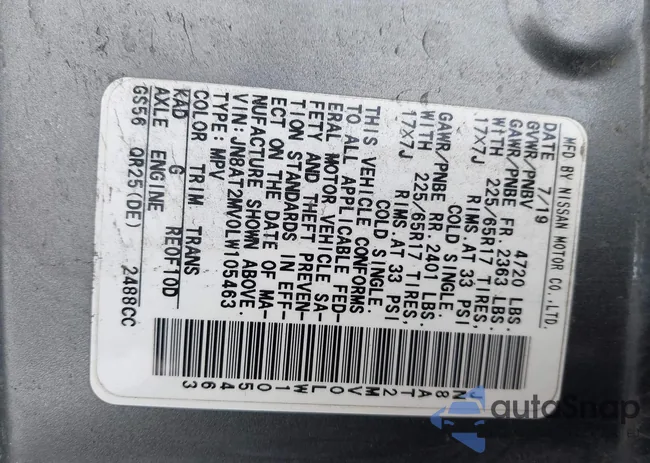 JN8AT2MV0LW105463: 44196690