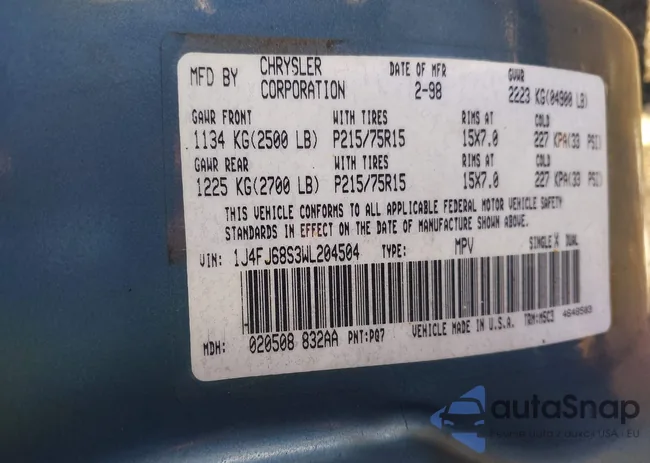 1J4FJ68S3WL204504: 44196872