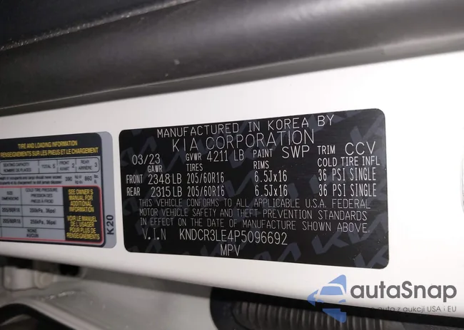 KNDCR3LE4P5096692: 44196894