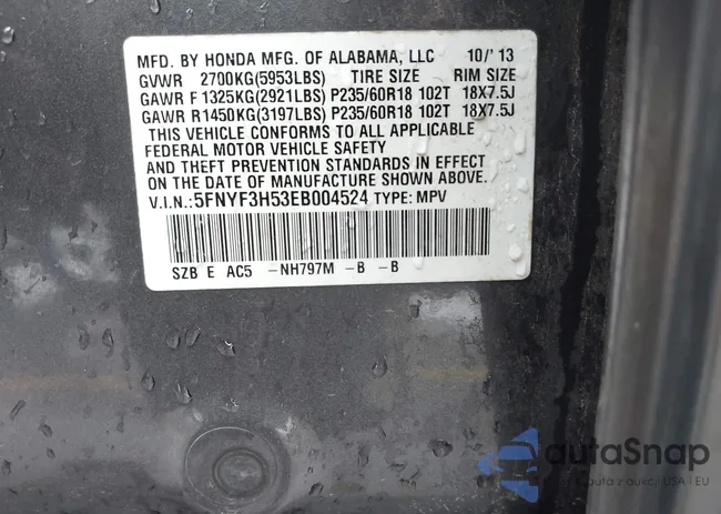 5FNYF3H53EB004524: 44196905