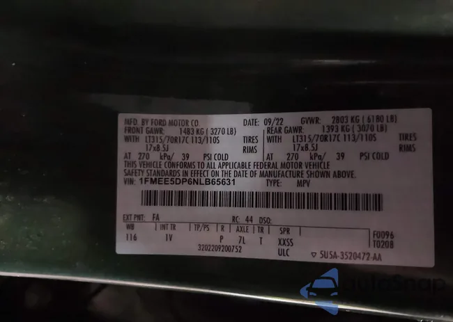 1FMEE5DP6NLB65631: 44196036