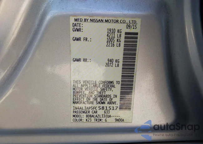 1N4AL3AP5FC581517: 44196089